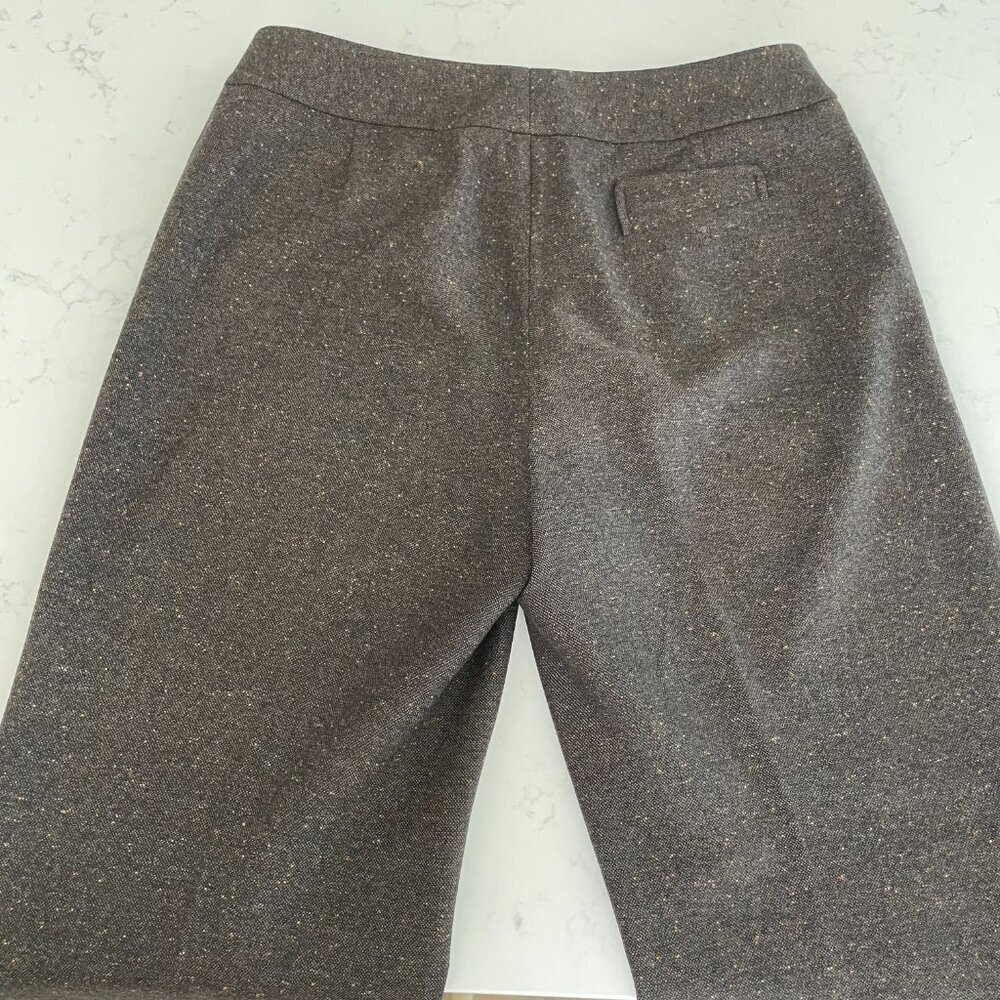 Faconnable Tweed Fall/Winter Lined Straight Leg Cuffed Wool Pants Brown Sz 8 - Picture 9 of 11